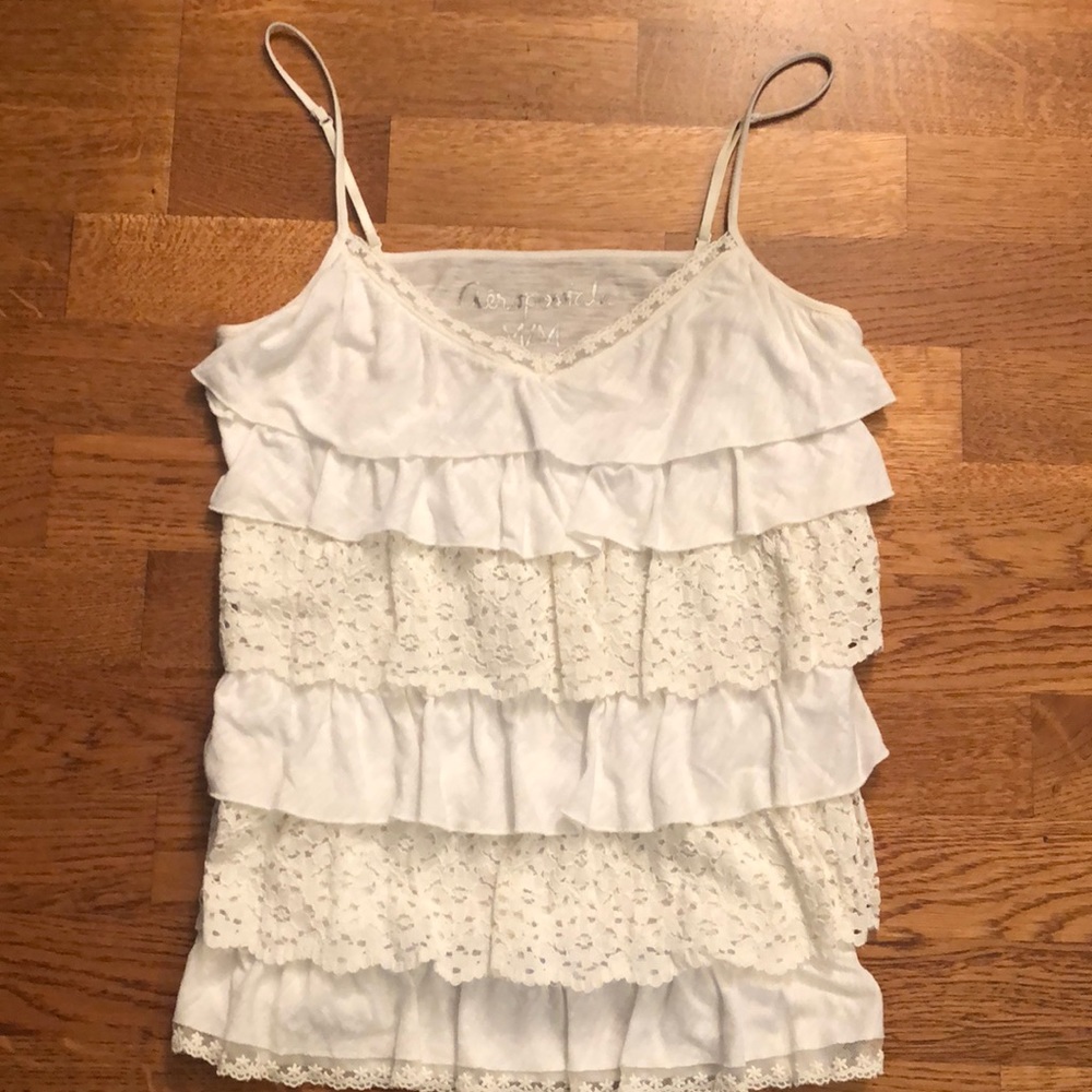 White and off-white ruffled Cami  size M